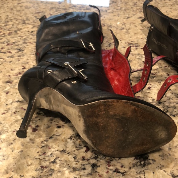 DSQUARED2  black and red high heel boots. Size 37 1/2 - Picture 3 of 9